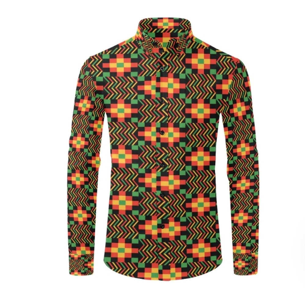 Kente Print Shacket - Picture 2 of 8